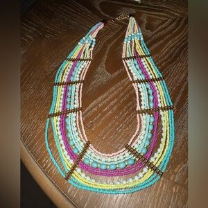 Multicolor Beaded Bib Necklace